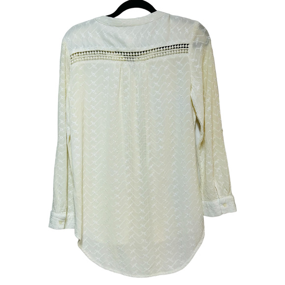 Chico's Long Sleeve Crochet Eyelet Top Women's Size Small - Picture 4 of 8